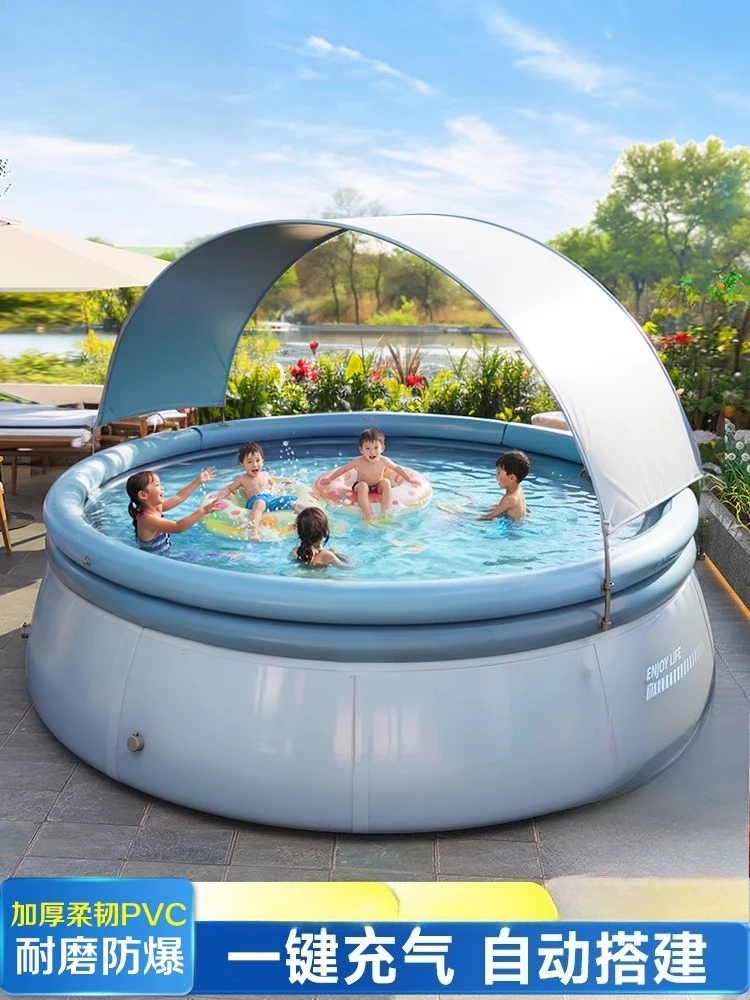 

Inflatable Household Adult Child Thickened Folding Pool Family Outdoor Shade Pool