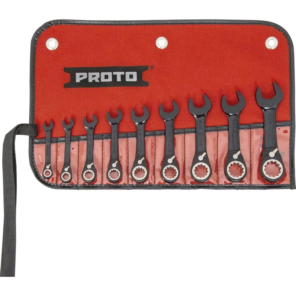 

9-Piece Extra Short Black Reverse Ratchet Wrench Set