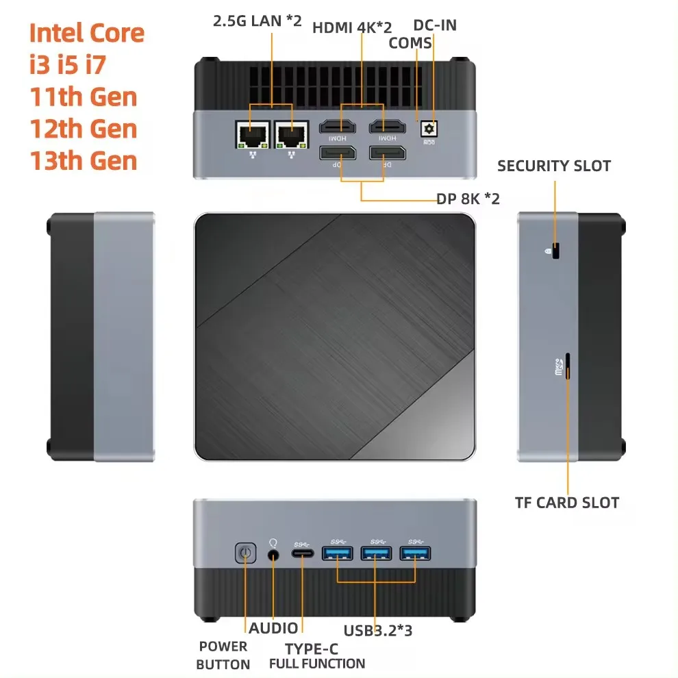 Imagem -02 - Zxipc Mini pc Computador Gaming Amd Ryzen7 4800h r5 5500u Intel Core i7 1165g7 i5 1335u Cpu Windows 11 Pro Nuc Escritório Ddr4 Nvme