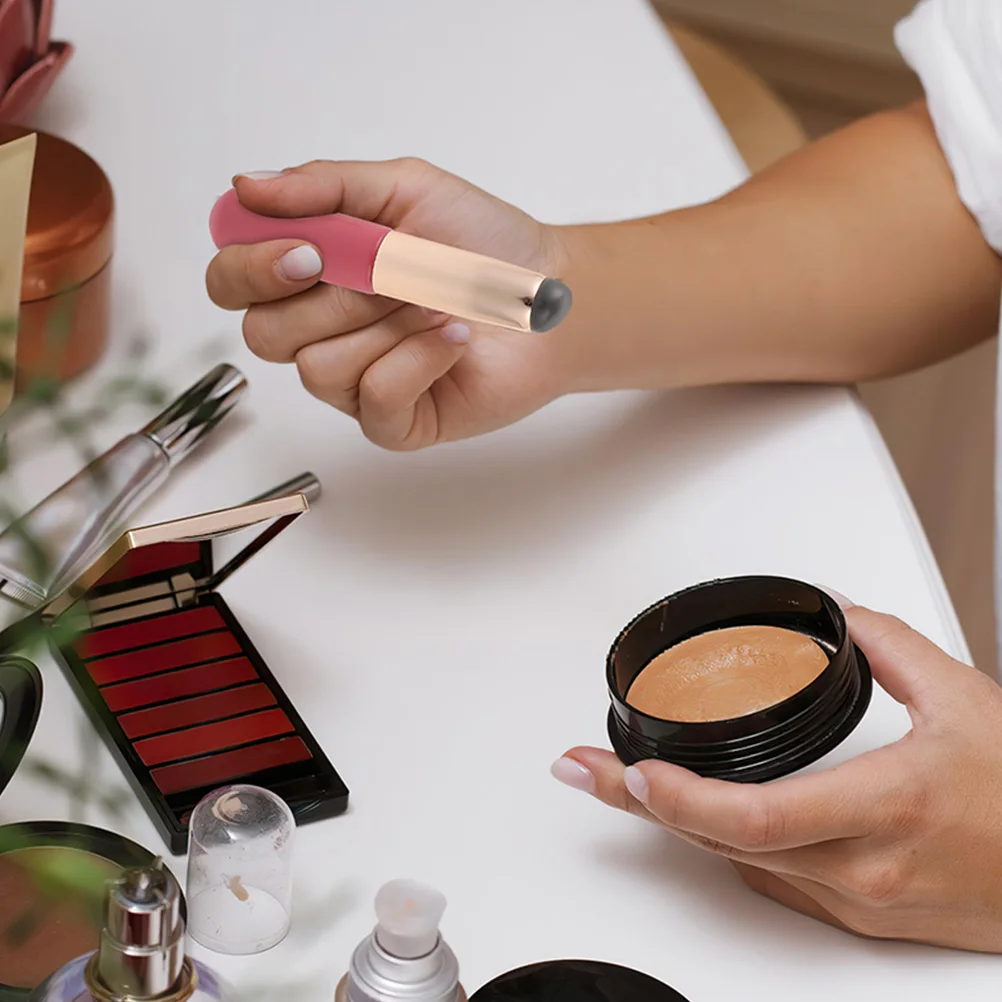 4 Pcs Lip Brush Applicator Metal Cap Concealer Wand Lipstick Gloss Women Portable Makeup Lip Gloss Applicator Tools