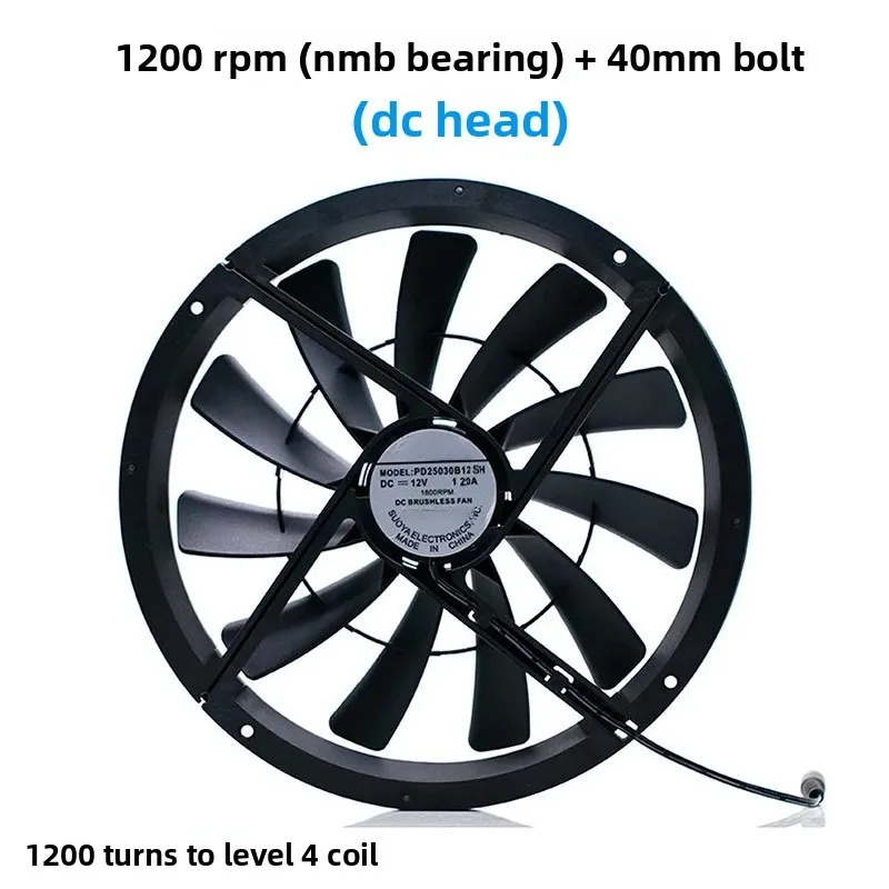 25CM Large Air Volume 12V Cooling Fan, Animal and Plant Ventilation 25030
