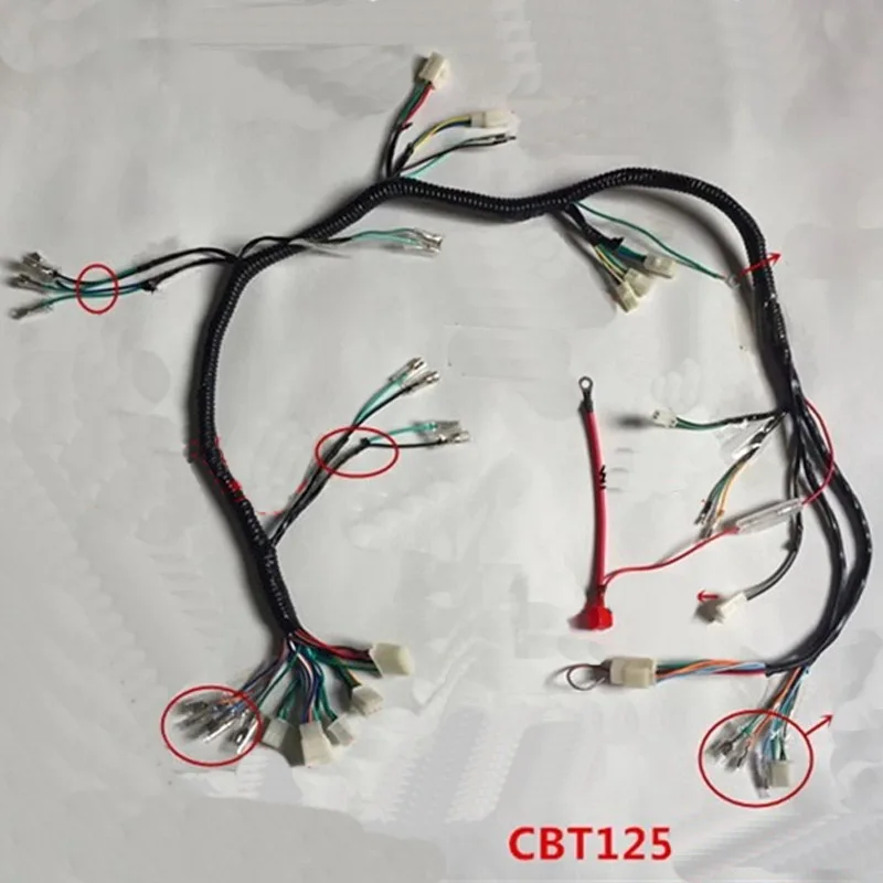 Motorcycle Harness Wire for Sundiro Honda Dayun Dayang Qjmotor Lifan for CB125T QJ125 DY125 SDH125 for 2-Cylinders Main Wire