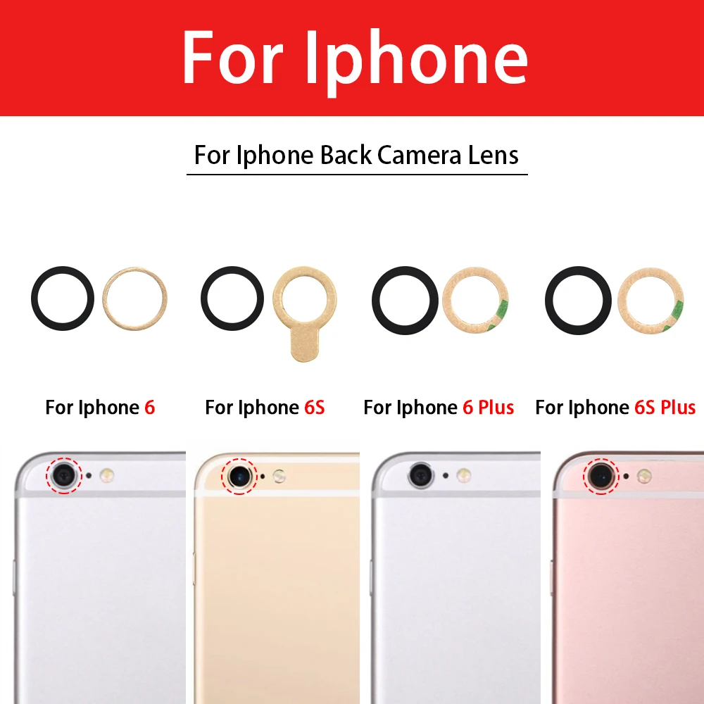 NEW Camera Glass Lens Back Rear Camera Glass Lens with Adhesive Sticker Replacement For IPhone 6 7 8 6S Plus X XR XS Max