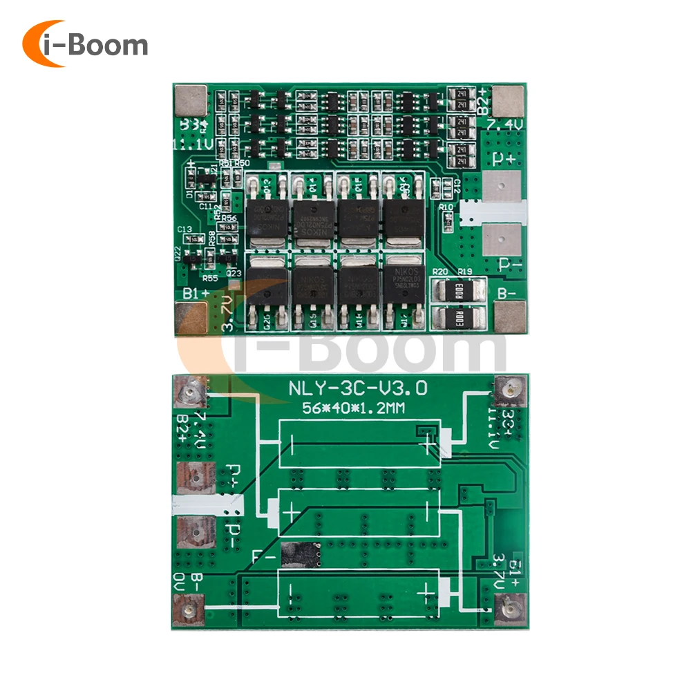 3S 12V 40A 18650 Lithium Battery Charger Protection Board Battery Management System PCB Board Active Equalizer Module