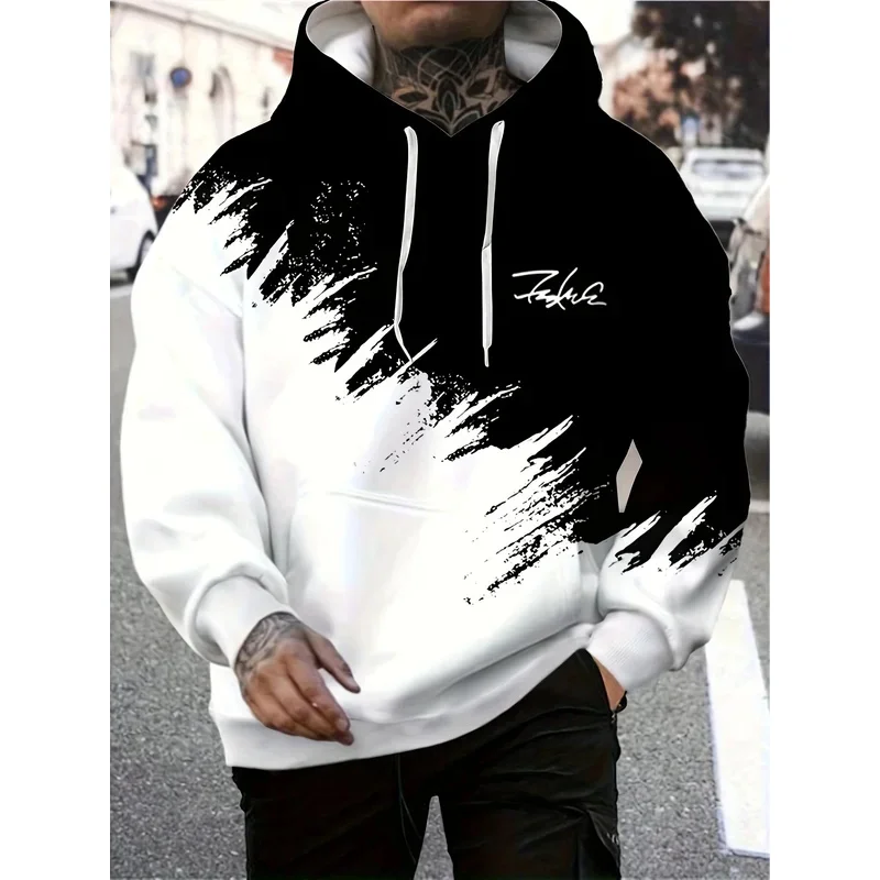 Casual and fashionable men's hoodie and kangaroo pocket casual long-sleeved hoodie for outdoor use