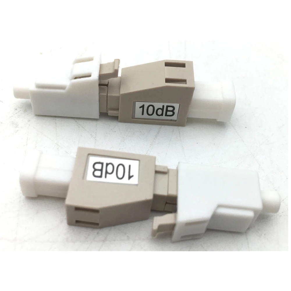 ¡10-piezas-lote-atenuador-de-fibra-Optica-de-tipo-flangeado-fijo-multimodo-mm-lcupc-macho-hembra-850nm-50-125-3db-5db-10db