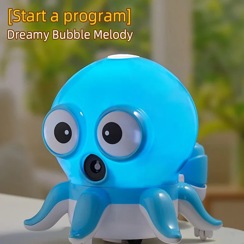 Walking Dancing Ink Fish Bubbles Machine Electric Can Play Indoor And Outdoor Cute Universal Soap Bubbles Maker For Children