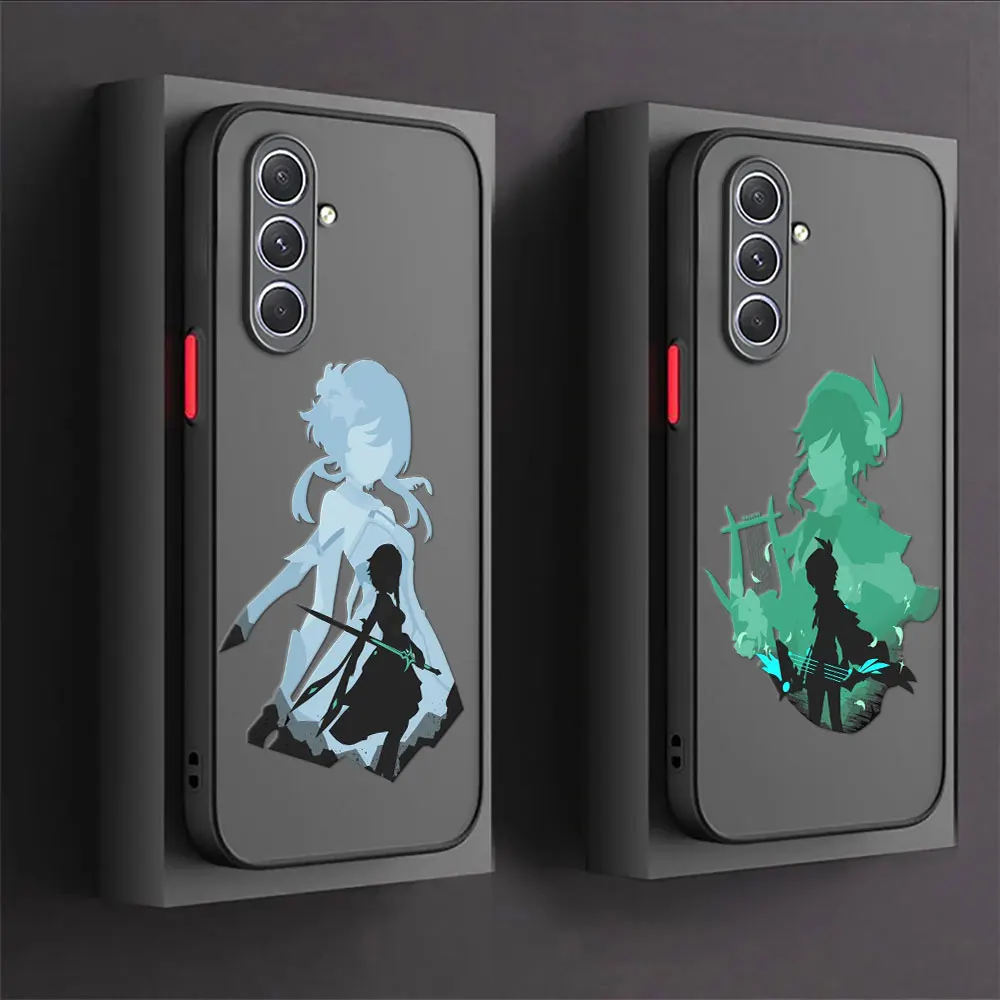 Genshin Impact Faceless Anime Case For Samsung A30 A50 A70 S A7 Funda For Galaxy S24 S23 Ultra A13 A14 A33 A51 A52 A53 A72 Cover