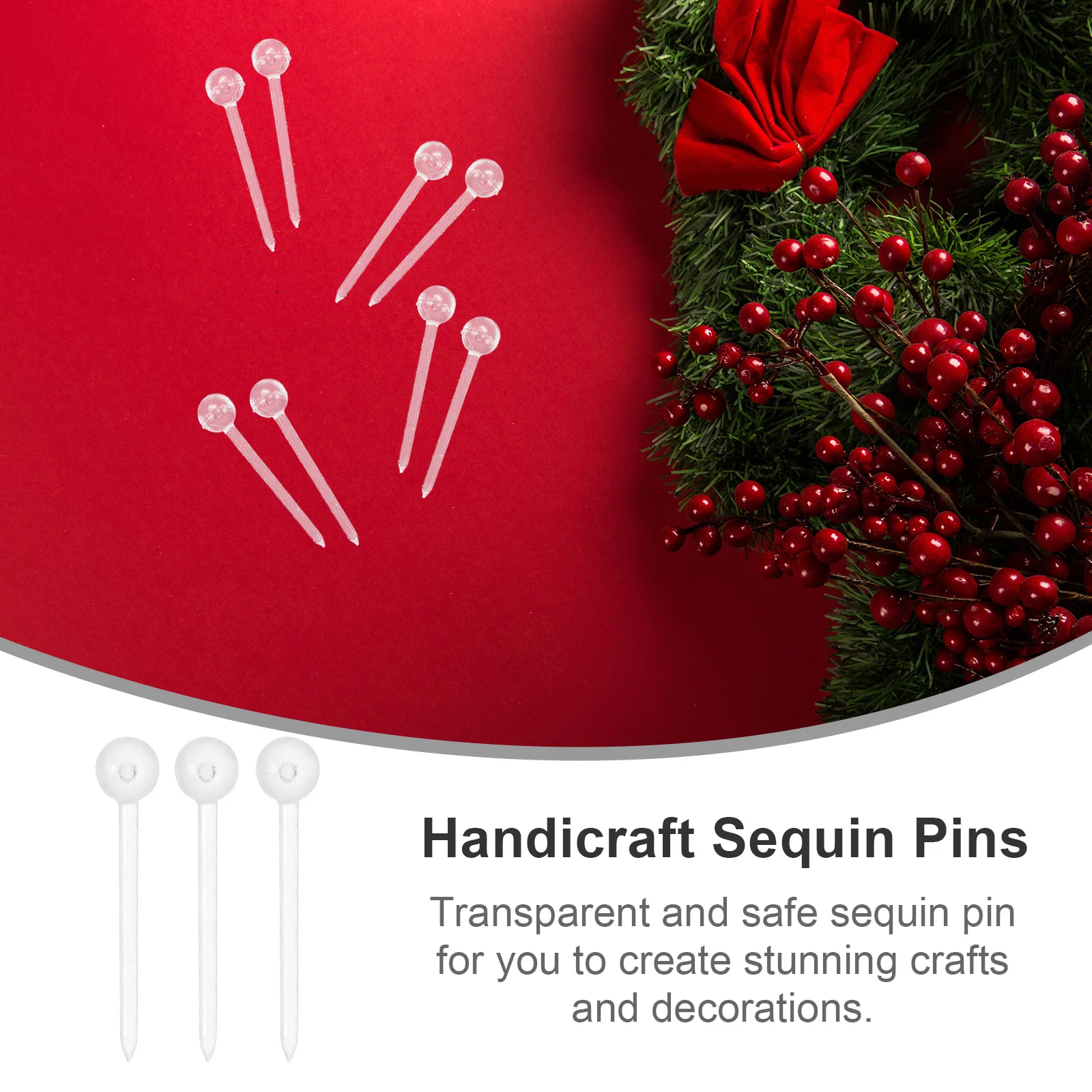 

1000Pcs Round Head Foam Ball Pins Transparent Sequin Craft Supply Xmas Ornament Handicraft Pins Sequin Tacks Handicraft Supply