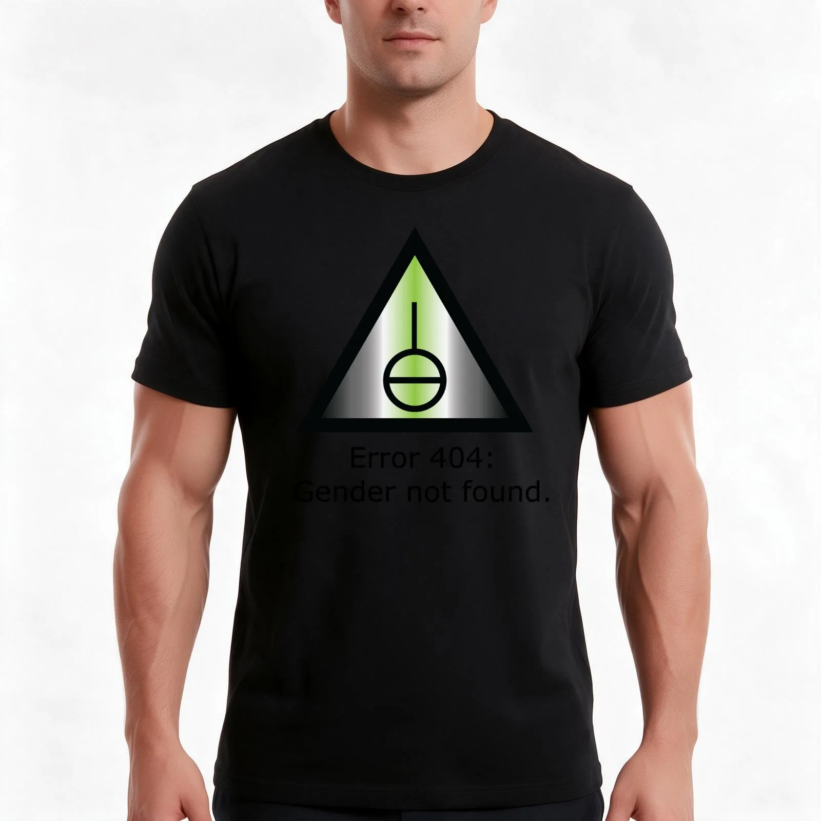 Error 404: Gender Not Found T-Shirt, Summer Casual Cotton Tee, Oversized Streetwear Tops, Vintage Graphic Print, 100% Cotton