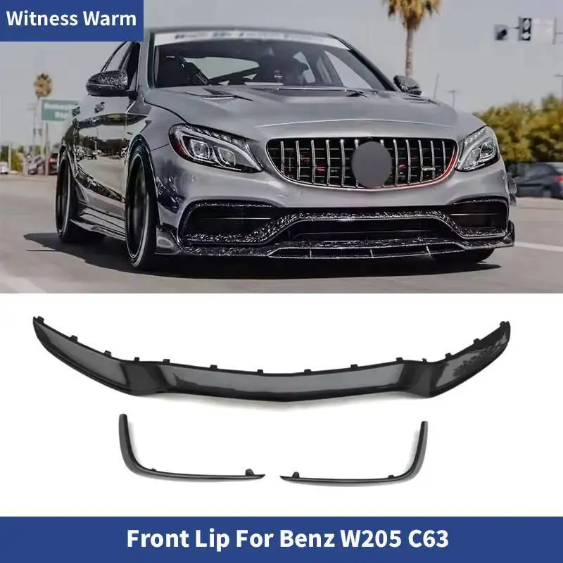 Carbon Fiber Front Lip Stoßstange Kinn Schaufel Diffusor Für Mercedes Benz W205 C63 C63S AMG Coupe Limousine Auto 2014-2021