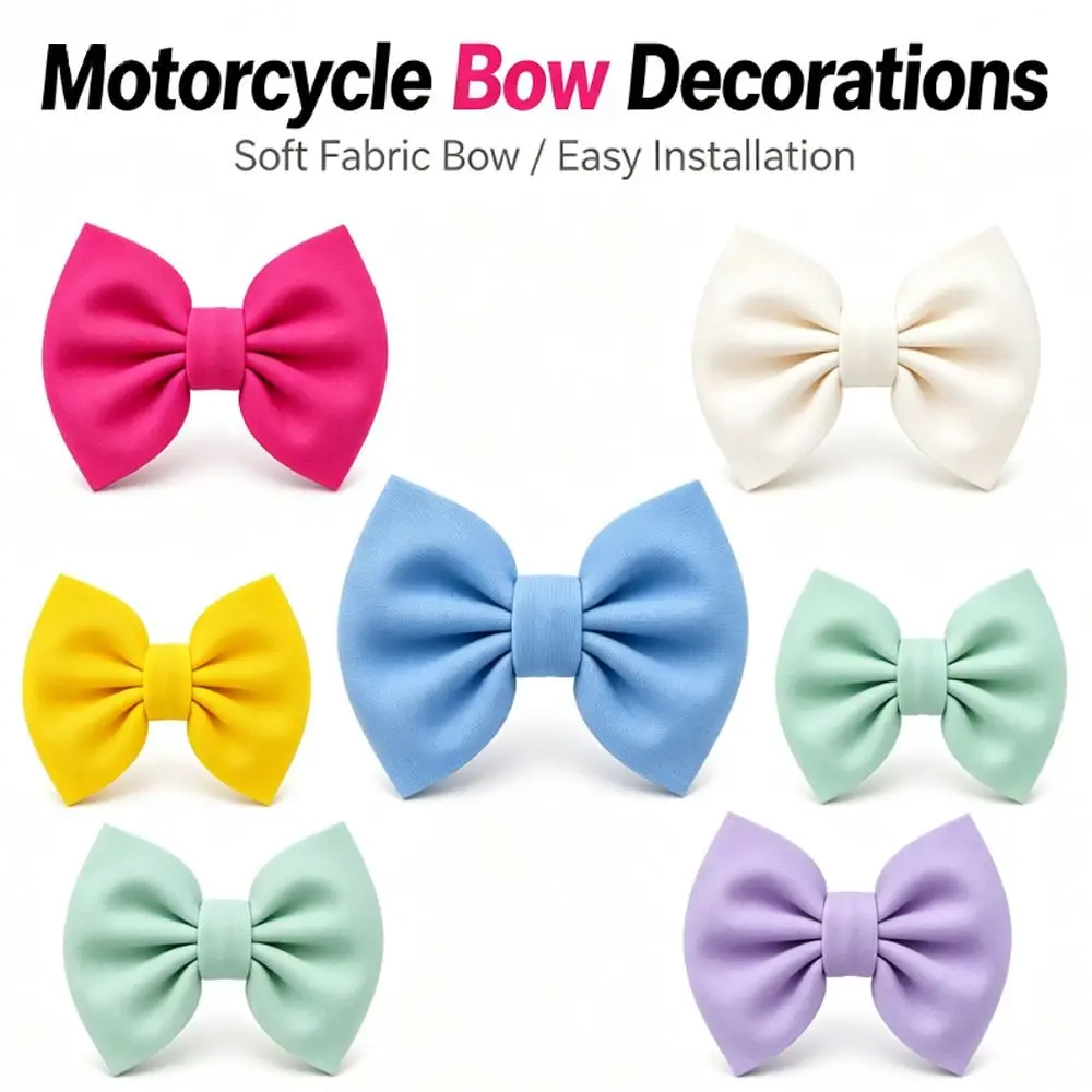 Fabric Scooter Bow Decoration Self Adhesive Multicolor Motorcycle Helmet Bow Lightweight Electric Bike Tail Decor