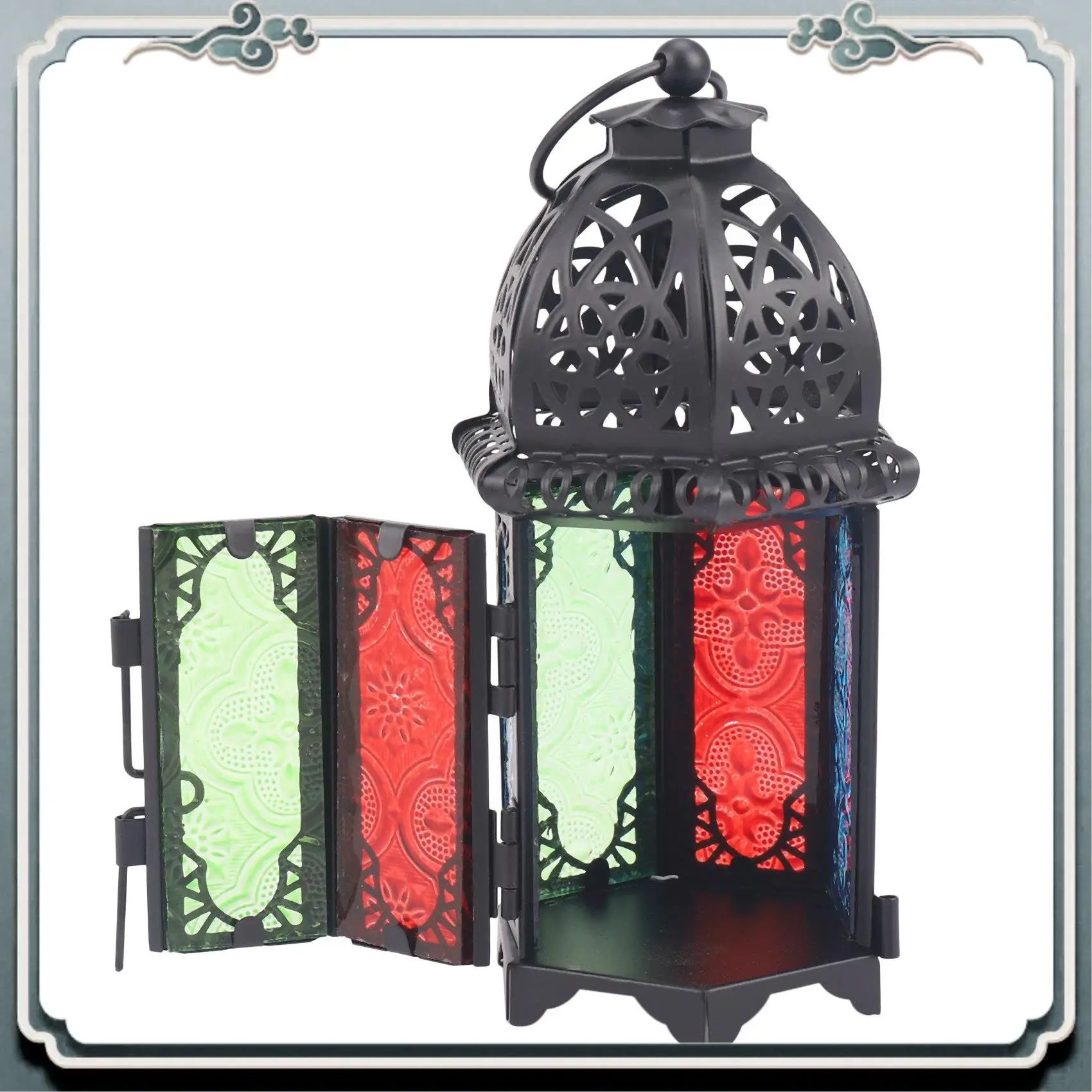 Classic Moroccan Decor Windproof Candle Holders Votive Iron Glass Hanging Candlestick Candle Lantern Party Home Wedding Decor To