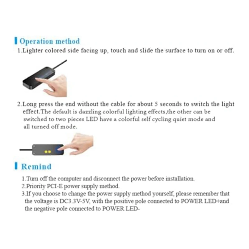 PC Power Control Touch Sliding Control PC Power Desktop-Computer Externe Stromversorgung SW Power LED Ein Aus mit 4M Kabeln Einfach zu bedienen