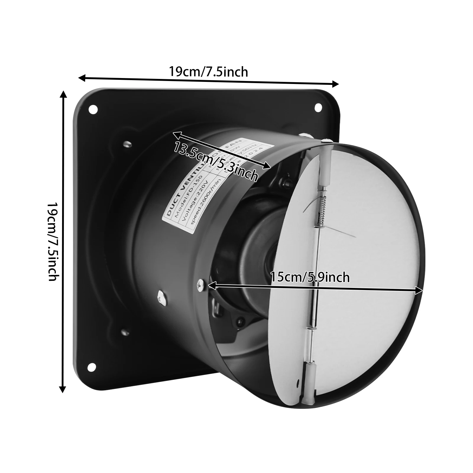 Ventilatore di scarico da 6 pollici Fd-150 Ventilatore di ventilazione Ventilatore di scarico per magazzini, fabbriche, garage, cucine 2600r/min 220m3/H