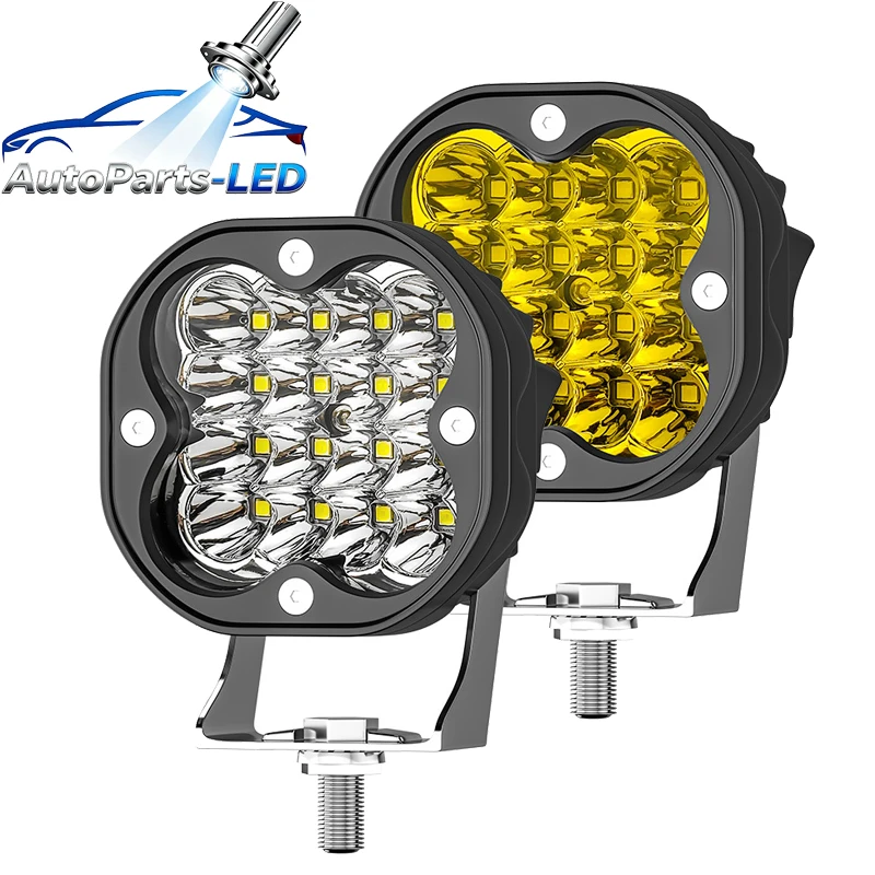 

4pcs 3 Inch 16Led Work Light Bar 12V Spotlights 4x4 Offroad Accessories LED Headlights Fog Lamp For Motorcycle Jeep Truck ATV