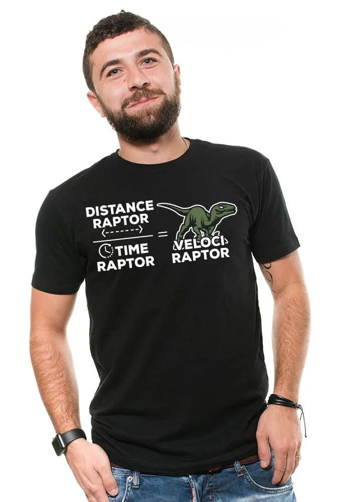 Velociraptor Funy T Shirt Geek Birthday Funny Mens