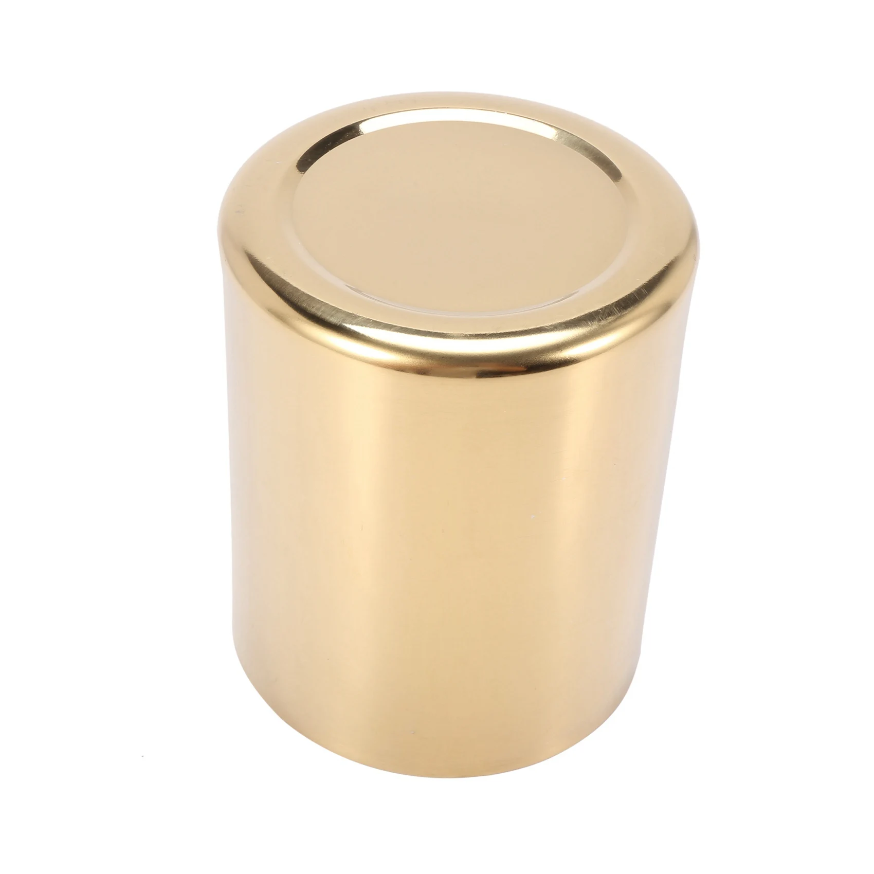 Superior-4-Piece Pencil Cup Holder Pen Pot Makeup Brushes Holder Desk Stationery Organizer Stainless Steel (Gold)