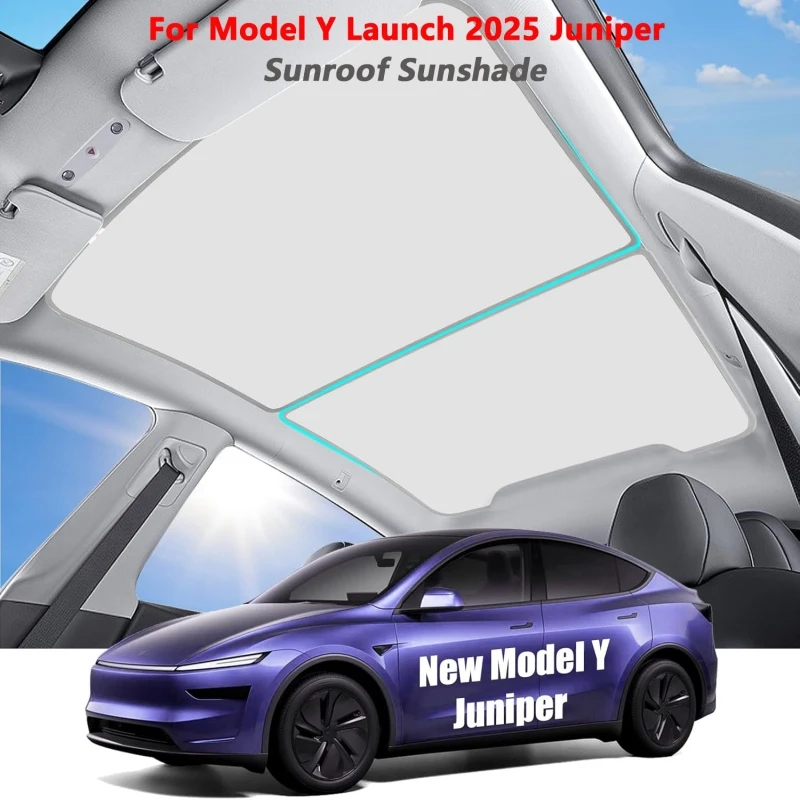 

Для Tesla Model Y Juniper/Relage 2025, оконный козырек на крышу (ледяной кристалл), изолированный стеклянный солнцезащитный козырек на крышу, аксессуары для автомобильного солнцезащитного козырька