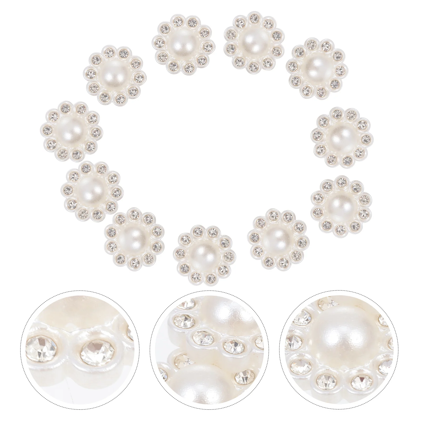 50 stks Parel Strass Knop Creatieve Met Diamanten Bezaaide Geen Gat Knoppen Voor Diy Ambachten Kleding Accessoires Handwerk Decoratie