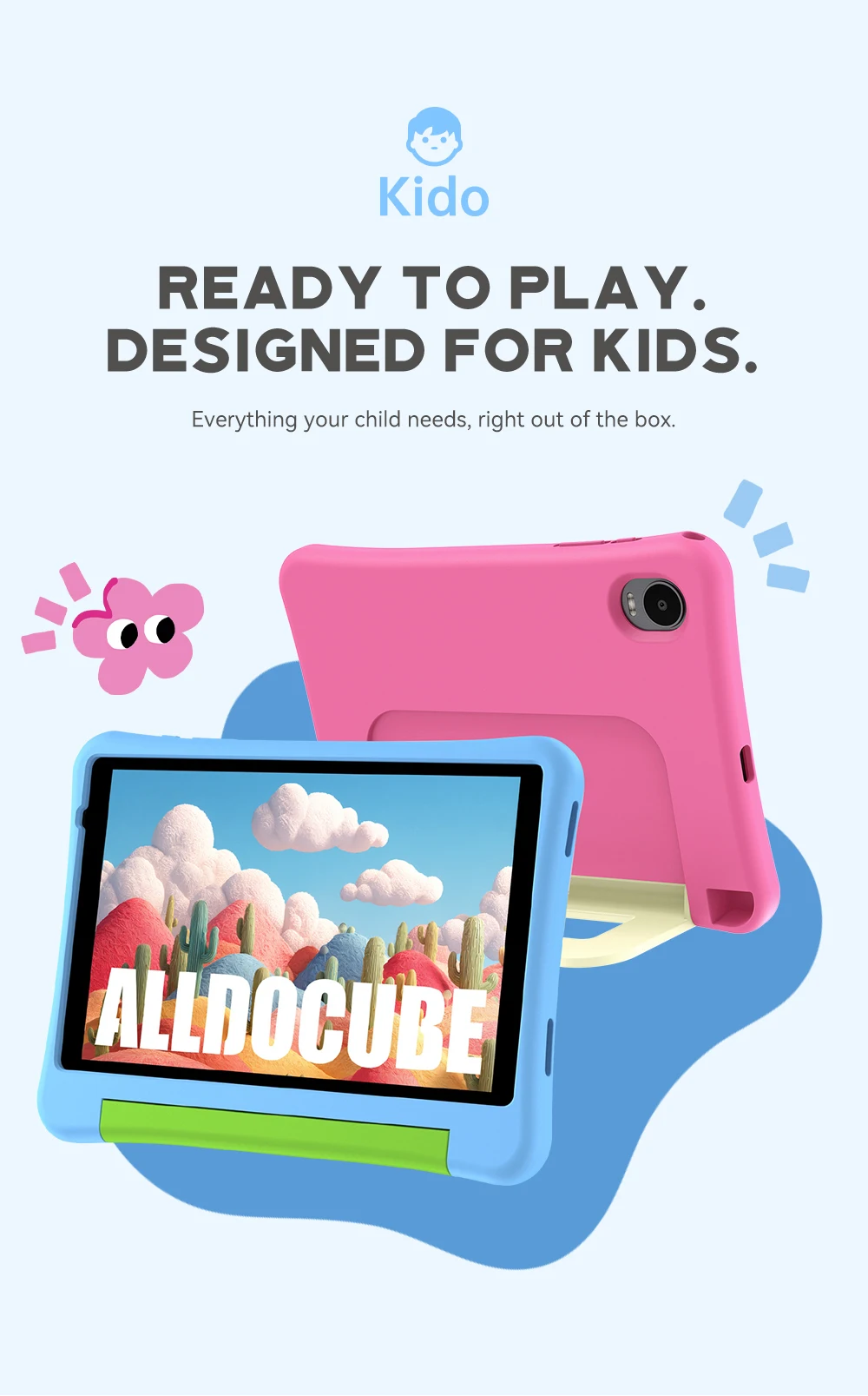 ALLDOCUBE KIDO Unisoc T310 8'' Kinder-Tablet 7GB (3GB+4GB Virtuell) RAM 32GB ROM 5000mAh Android 15 Go – Detail 1