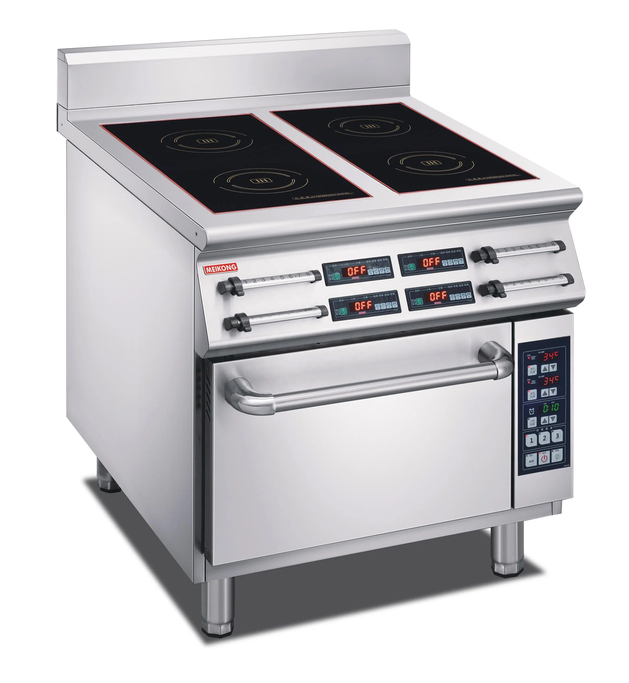 Commercial 4-burner induction cooker with heavy-duty cooking range and intelligent touch for restaurant kitchens