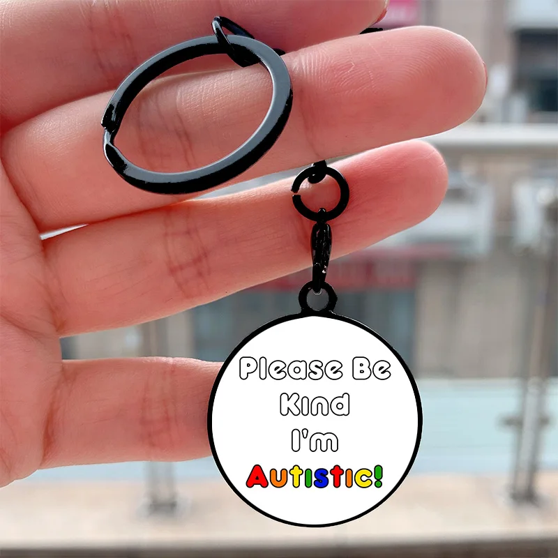 Fashion Cool Key Tag I'm Proud Autism Mommy Pride Motorcycles Cars Backpack Chaveiro Keychain For FriendsKey Ring Gifts