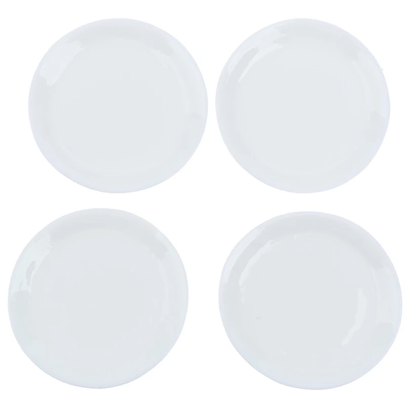 4PCS 1:12 Dollhouse Miniatures White Round Dishes Plate Kitchen Accessories Toys