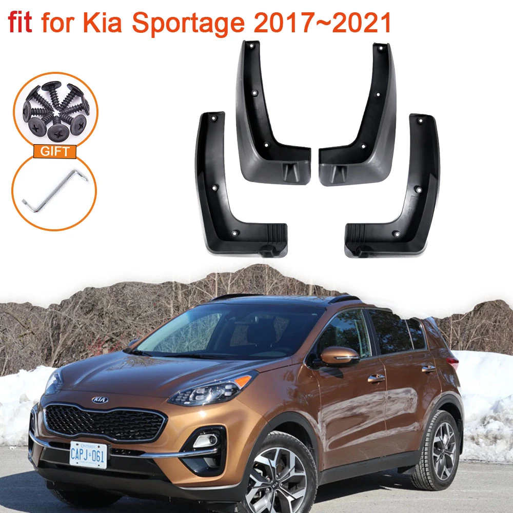 For Kia Sportage 2019 2017~2021 KX5 2020 2021 QL4 Accessories Mud Flap Front Rear Anti-splash Mudguards Fender 4x Auto Mudflap