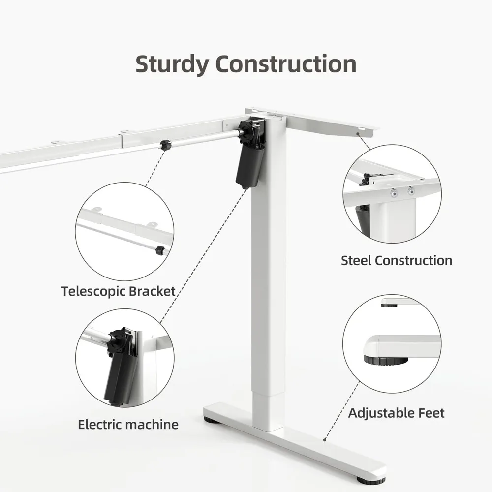 Adjustable Electric Standing Desk Frame - C-Shaped Workstation for Ergonomic Computer Desk Setup
