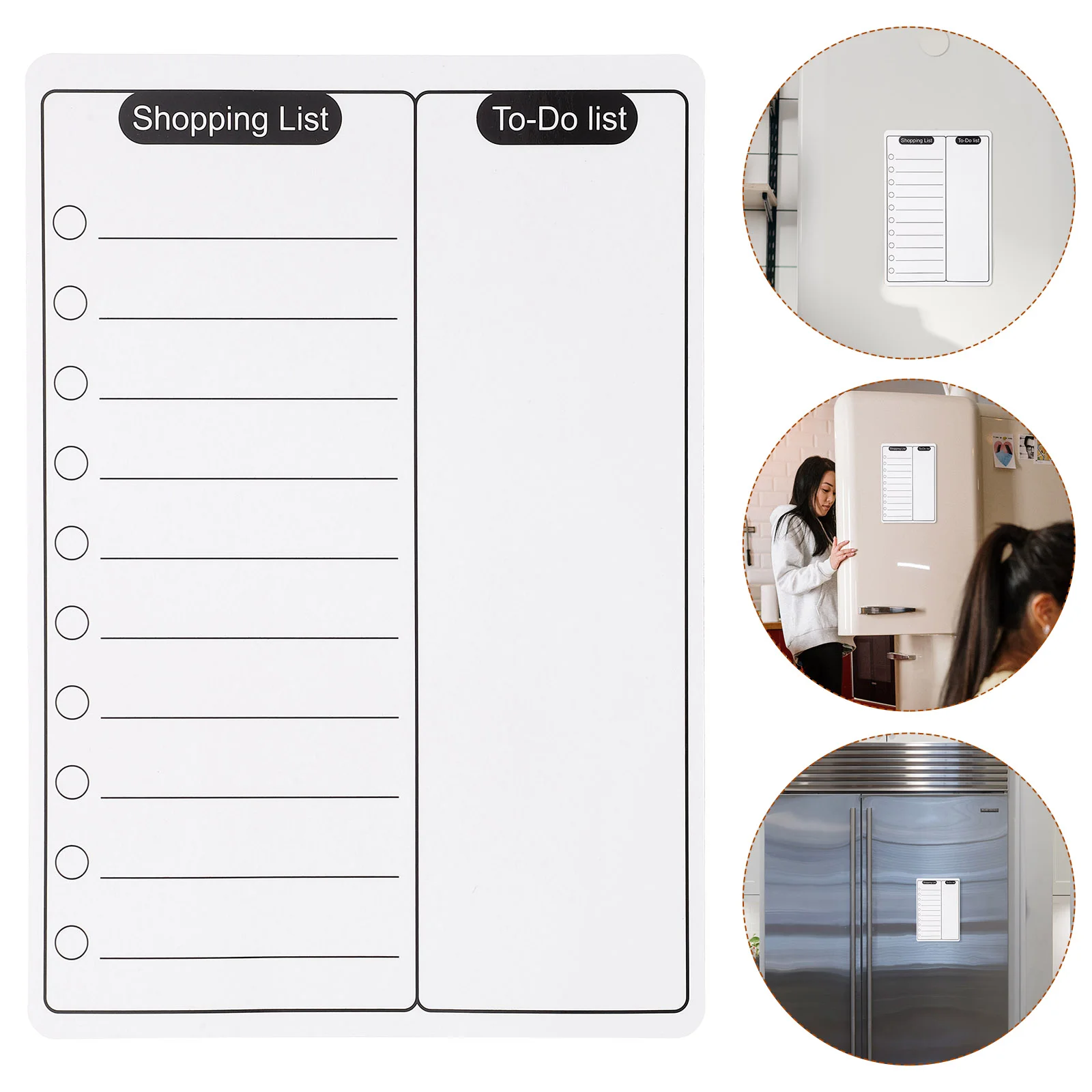 Refrigerators Message Board Magnetic Dry Erase Rewritable Grocery List Pad for Fridge Note Pads White Shopping