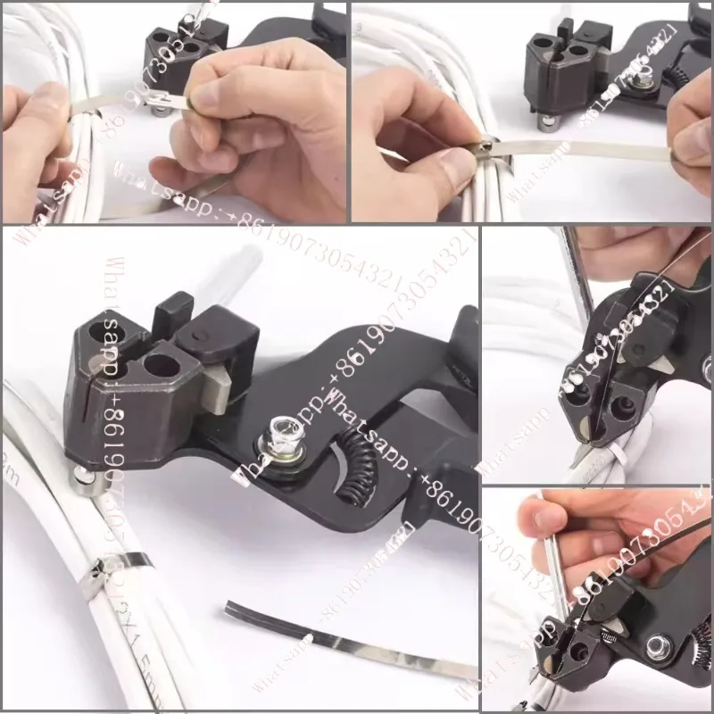 HS-600B Stainless Steel Cable Tie Tightening Gun Binding Gun Cable Binding Binding Pliers Manual Strapping Cutting Tool