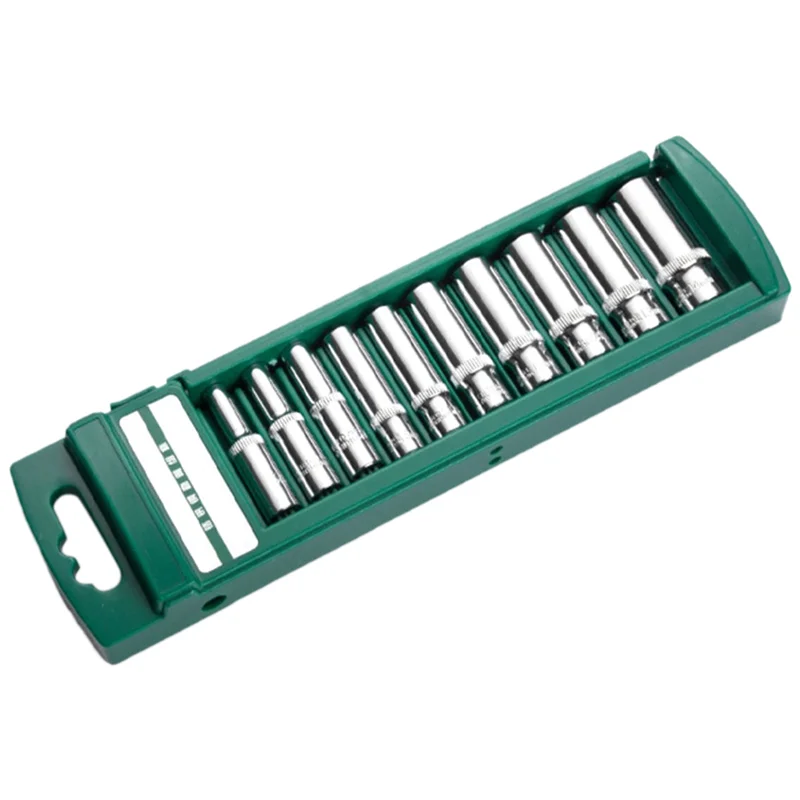 AS97 10 peças de soquete externo de 1/4 com cabeça de soquete hexagonal longa e ferramenta de chave de catraca combinada