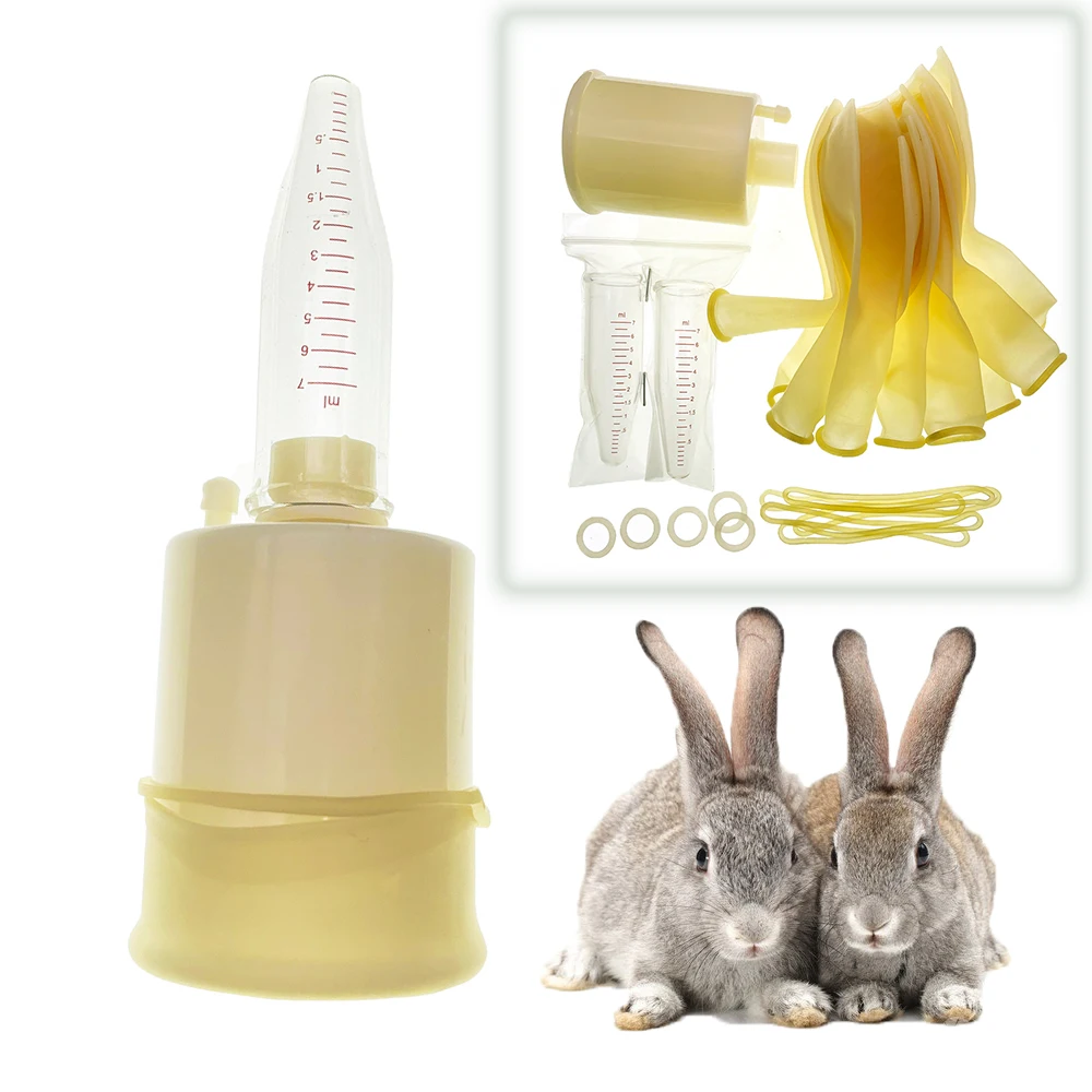 Rabbit Hare Artificial Insemination Fresh Semen Collect Kit Glass Tube Artificial Vagina Latex Tube Band Farming Tools Supplies