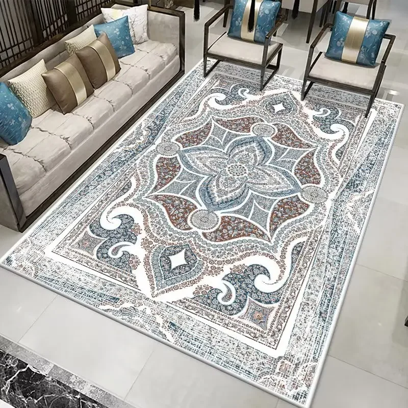 

Ковер для гостиной, спальни, прихожей, машинная стирка, нескользящий, с низким ворсом, с принтом, в западном стиле, серия Tribal