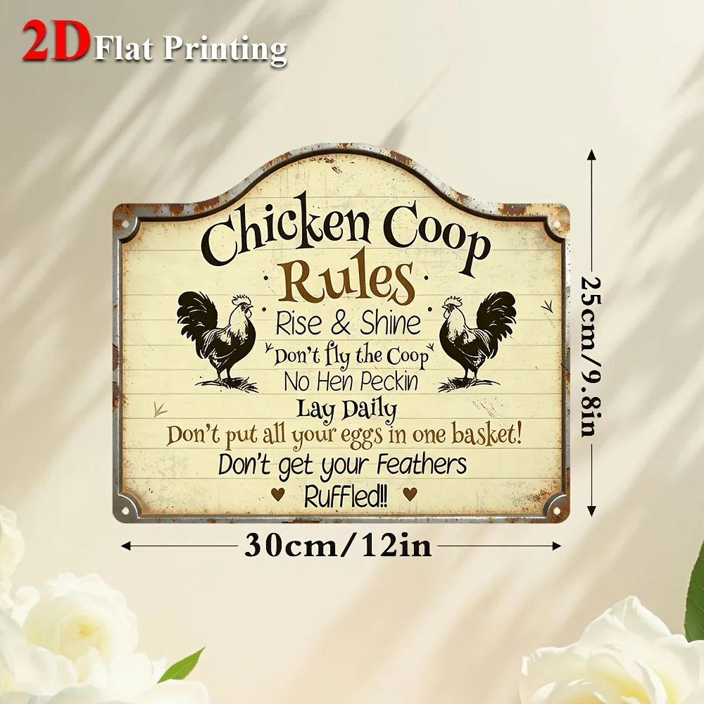 1pc, 2D Flat, Signs Metal Sheet Painting 