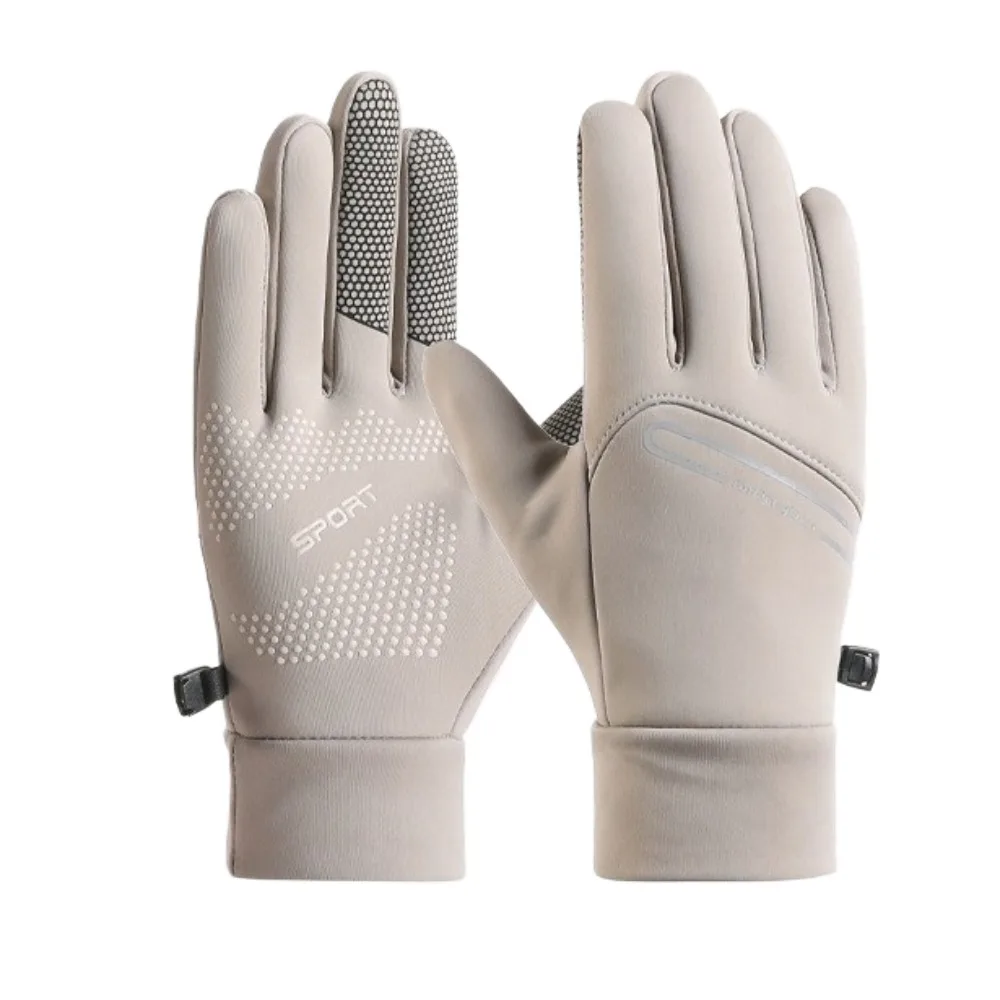 قفازات شتوية دافئة بلون سادة عصرية مضادة للانزلاق تعمل باللمس قفازات ركوب الدراجات خفيفة الوزن مقاومة للبرودة قفازات رياضية للطقس البارد