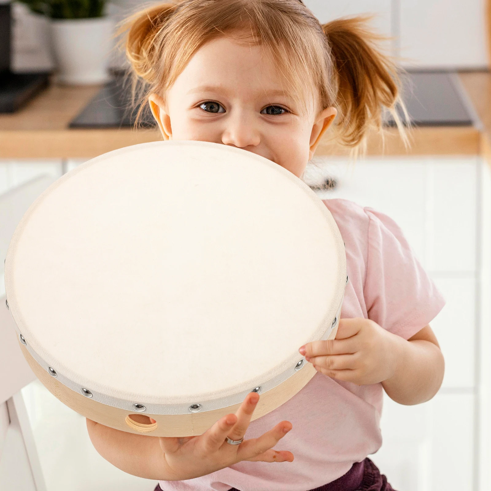 

Hand Drum Kids Musical Instrument Learning Tool Rhythm Educational Baby Adult Folk Wooden Percussion Drumhead Frame