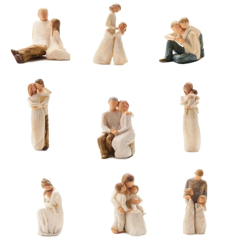 [MGT] Stile nordico amore famiglia figura in resina figurine ornamenti famiglia felice tempo decorazione della casa arredamento artigianale