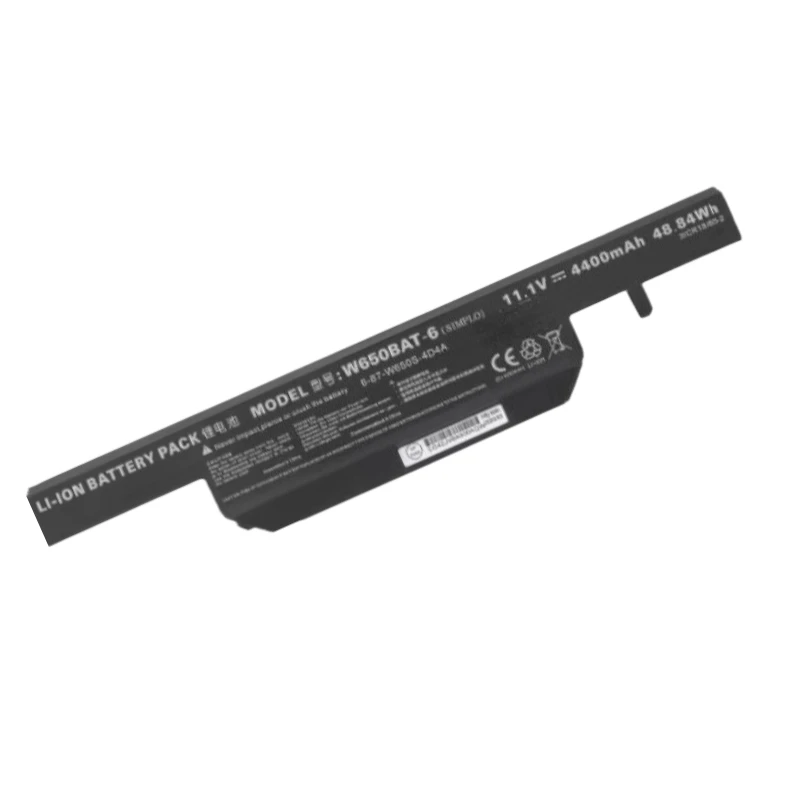 High Quality 11.1V 4400mAh W650BAT-6 Laptop battery for Clevo G150S K650D K750D K4 K5 P4 K590C-I3 K610C-I5 K570N-I3 K710C-I7