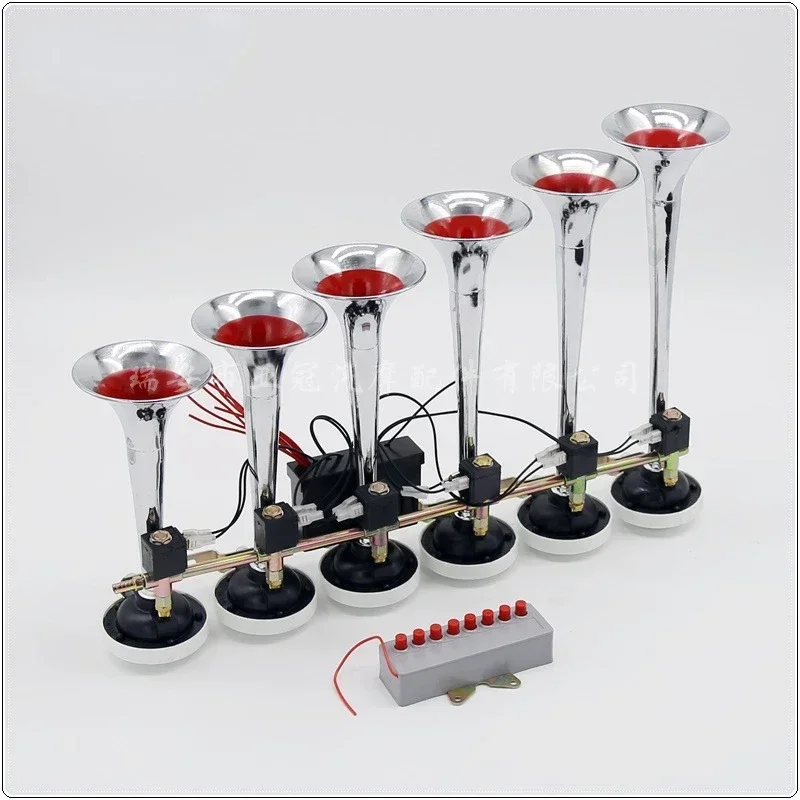 Durable  AS092 24V Iron Tube Music Air Horn Six Tube Eight Tone Truck Electric Control Horn