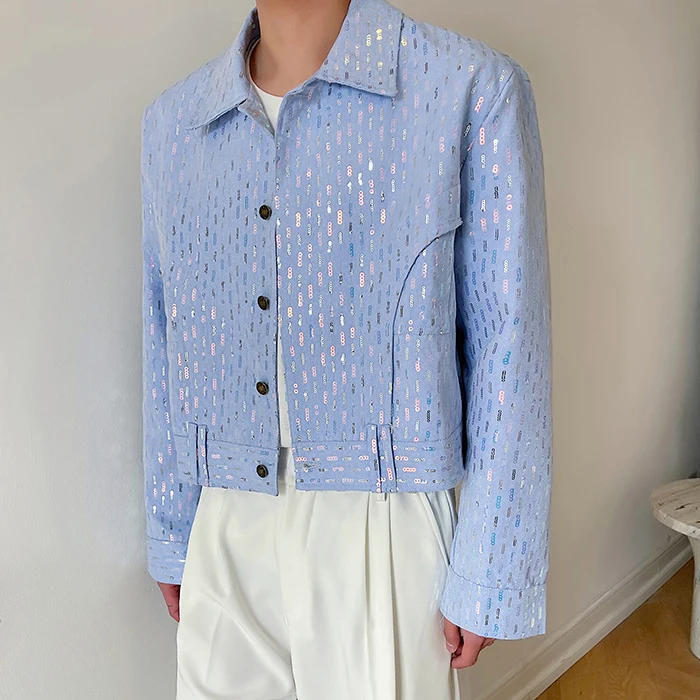 

High Waist ort Quilted Jaet Street Dance Sle ex Sparkling Jaet Small Fraance Wind Coat Youth Faion Spring Season