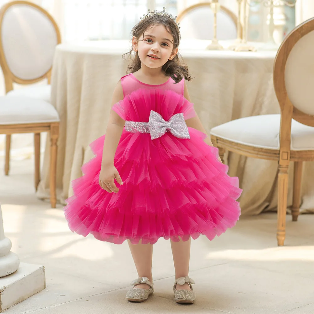 O56 Sweet Memory vestidos para niños vestidos de princesa esponjosos de malla vestidos de niña de flores para fiesta de aniversario de cumpleaños