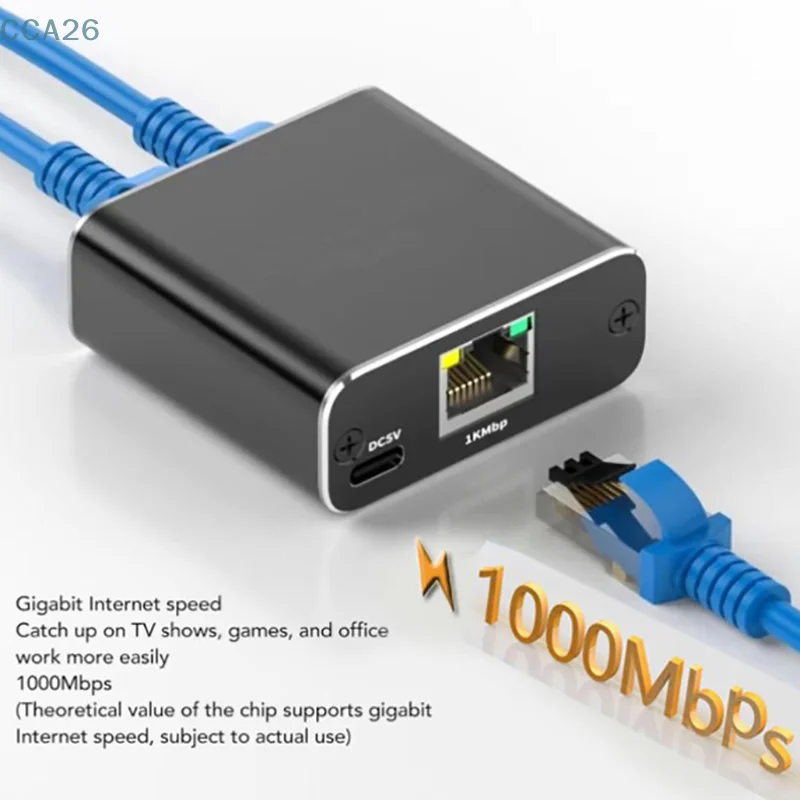 

Gigabit RJ45 Network Splitter 1000Mbps 1 To 2 Ways Lan Ethernet Splitter 1Gb Network Coupler 2 Devices Online Simultaneously