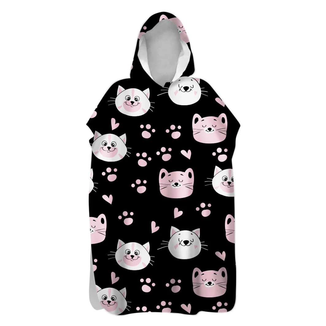 

Adults and Children's Hooded Poncho,Sand Free Towel,Cats Paws,Rockets,Planets, Stars Swim Beach Changing Robe,Gift,Drop Shipping