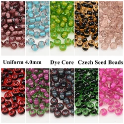 4.0mm Czech Glass Mini Beads Dye Core Small Glass Beads for DIY Making Jewelry Craft Bracelets Necklaces Earrings