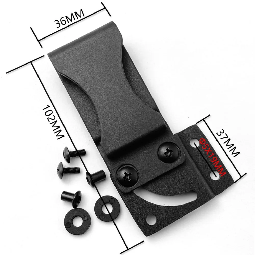 1-piece Multi-functional Kydex Sheath Back Clip Kydex Belt Clip Buckle Kydex Sheath Heavy-duty Belt Clip with Screw Rotatable