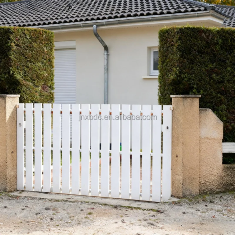 custom.High Quality White Coating Panel Fence Door Modern Design Aluminum Alloy Sliding Open Entry Gate Fencing with Lock