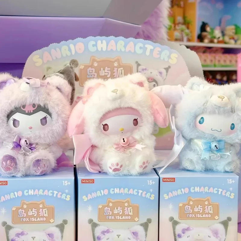

New Original Hello Kitty Fox Island Vinyl Plush Surprise Blind Box Kuromi My Melody Backpack Pendants Dolls Girl's Birthday Gift