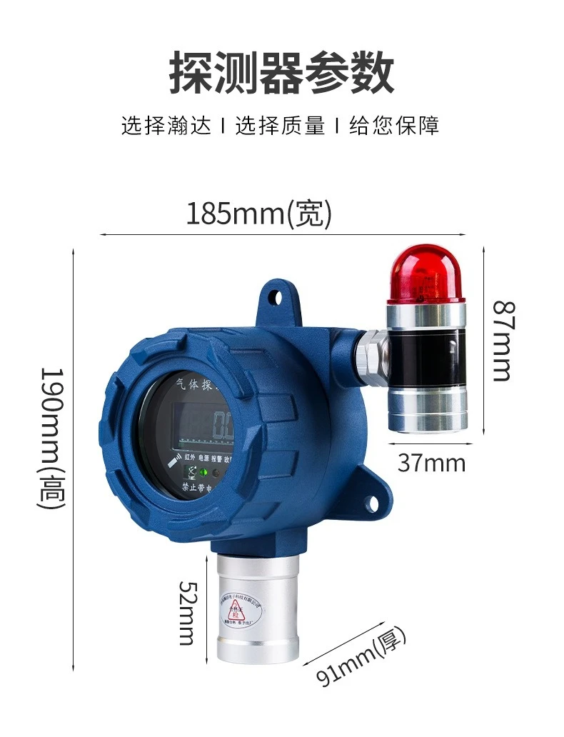 Explosion‑Proof Toxic Combustible Gas Detector, Concentration Alarm Sensor for Chlorine and Hydrogen Chloride Gas